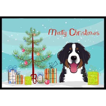 CAROLINES TREASURES Christmas Tree and Bernese Mountain Dog Indoor or Outdoor Mat- 24 x 36 BB1609JMAT